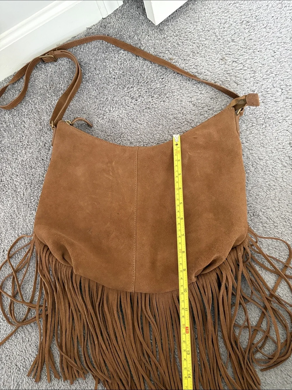Margot Suede Leather Chic Fringe Hobo